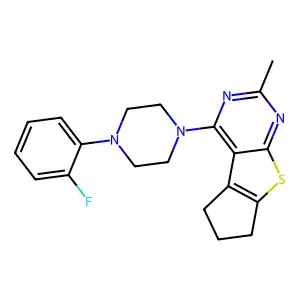 12-[4-(2-fluorophenyl)piperazin-1-yl]-10-methyl-7-thia-9,11-diazatricyclo[6.4.0.02,6]dodeca-1(12),2(6),8,10-tetraene structure