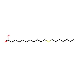 11-heptylsulfanylundecanoic acid structure