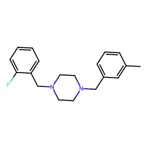 1-(2-fluorobenzyl)-4-(3-methylbenzyl)piperazine structure