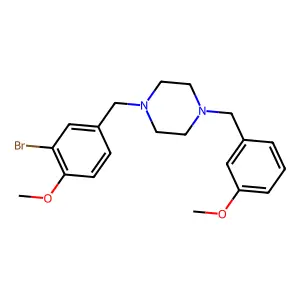 1-(3-bromo-4-methoxybenzyl)-4-(3-methoxybenzyl)piperazine structure