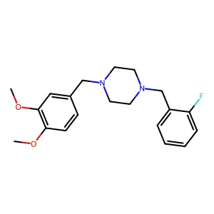 1-(3,4-dimethoxybenzyl)-4-(2-fluorobenzyl)piperazine structure