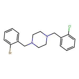 1-(2-bromobenzyl)-4-(2-chlorobenzyl)piperazine structure