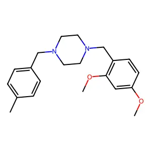 1-(2,4-dimethoxybenzyl)-4-(4-methylbenzyl)piperazine structure