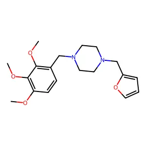 1-(2-furylmethyl)-4-(2,3,4-trimethoxybenzyl)piperazine structure