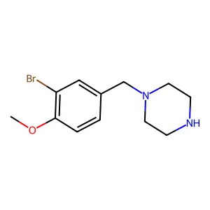 1-[(3-bromo-4-methoxyphenyl)methyl]piperazine structure