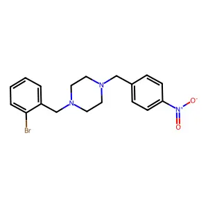 1-(2-bromobenzyl)-4-(4-nitrobenzyl)piperazine structure