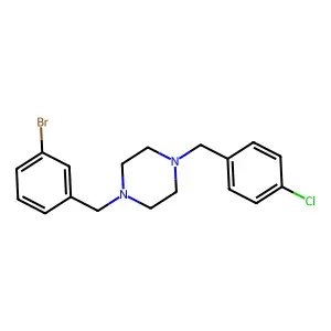 1-(3-bromobenzyl)-4-(4-chlorobenzyl)piperazine structure