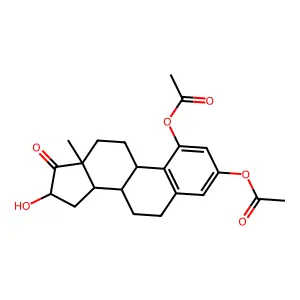 (1-acetyloxy-16-hydroxy-13-methyl-17-oxo-7,8,9,11,12,14,15,16-octahydro-6H-cyclopenta[a]phenanthren-3-yl) acetate structure