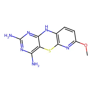 12-methoxy-9-thia-2,4,6,11-tetrazatricyclo[8.4.0.03,8]tetradeca-1(10),3,5,7,11,13-hexaene-5,7-diamine structure