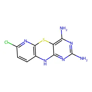 12-chloro-9-thia-2,4,6,11-tetrazatricyclo[8.4.0.03,8]tetradeca-1(10),3,5,7,11,13-hexaene-5,7-diamine structure