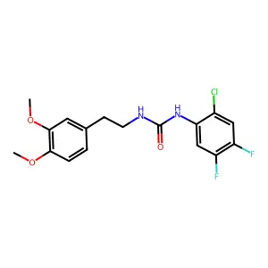 1-(2-chloro-4,5-difluorophenyl)-3-[2-(3,4-dimethoxyphenyl)ethyl]urea structure