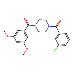 1-(3-chlorobenzoyl)-4-(3,5-dimethoxybenzoyl)piperazine structure