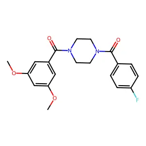 1-(3,5-dimethoxybenzoyl)-4-(4-fluorobenzoyl)piperazine structure