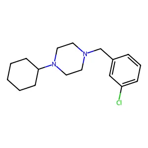 1-(3-chlorobenzyl)-4-cyclohexylpiperazine structure