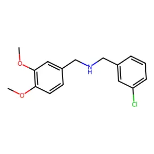 1-(3-chlorophenyl)-N-[(3,4-dimethoxyphenyl)methyl]methanamine structure