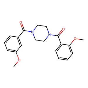 1-(2-methoxybenzoyl)-4-(3-methoxybenzoyl)piperazine structure