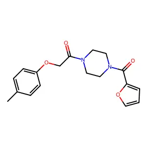 1-(2-furoyl)-4-[(4-methylphenoxy)acetyl]piperazine structure
