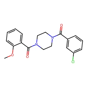 1-(3-chlorobenzoyl)-4-(2-methoxybenzoyl)piperazine structure