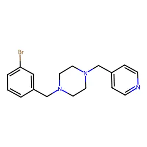 1-[(3-bromophenyl)methyl]-4-(pyridin-4-ylmethyl)piperazine structure