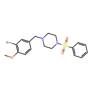 1-(3-bromo-4-methoxybenzyl)-4-(phenylsulfonyl)piperazine structure