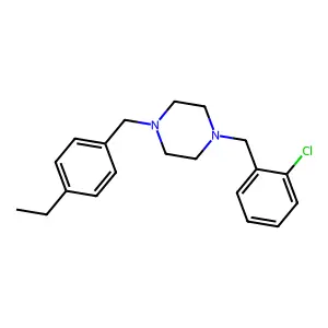 1-[(2-chlorophenyl)methyl]-4-[(4-ethylphenyl)methyl]piperazine structure