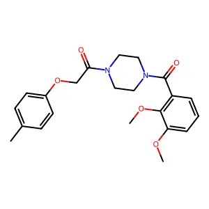 1-(2,3-dimethoxybenzoyl)-4-[(4-methylphenoxy)acetyl]piperazine structure