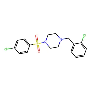 1-(2-chlorobenzyl)-4-[(4-chlorophenyl)sulfonyl]piperazine structure
