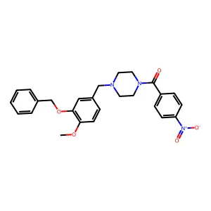 1-[3-(benzyloxy)-4-methoxybenzyl]-4-(4-nitrobenzoyl)piperazine structure