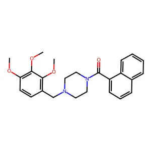 1-(1-naphthoyl)-4-(2,3,4-trimethoxybenzyl)piperazine structure