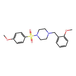 1-(2-methoxybenzyl)-4-[(4-methoxyphenyl)sulfonyl]piperazine structure