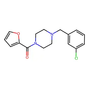 1-(3-chlorobenzyl)-4-(2-furoyl)piperazine structure