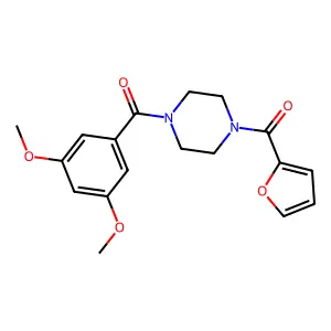 1-(3,5-dimethoxybenzoyl)-4-(2-furoyl)piperazine structure