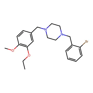1-(2-bromobenzyl)-4-(3-ethoxy-4-methoxybenzyl)piperazine structure