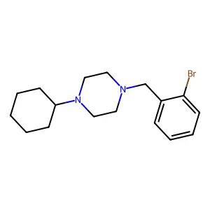 1-[(2-bromophenyl)methyl]-4-cyclohexylpiperazine structure