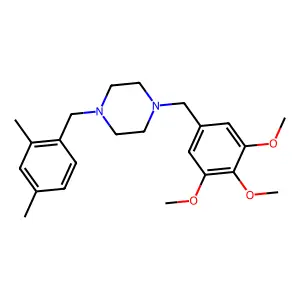 1-[(2,4-dimethylphenyl)methyl]-4-[(3,4,5-trimethoxyphenyl)methyl]piperazine structure
