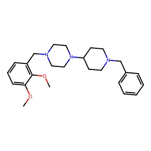1-(1-benzylpiperidin-4-yl)-4-[(2,3-dimethoxyphenyl)methyl]piperazine structure