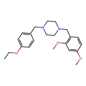 1-(2,4-dimethoxybenzyl)-4-(4-ethoxybenzyl)piperazine structure