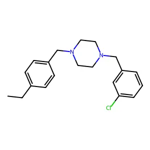 1-(3-chlorobenzyl)-4-(4-ethylbenzyl)piperazine structure