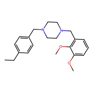 1-[(2,3-dimethoxyphenyl)methyl]-4-[(4-ethylphenyl)methyl]piperazine structure