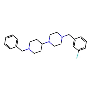 1-(1-benzylpiperidin-4-yl)-4-[(3-fluorophenyl)methyl]piperazine structure