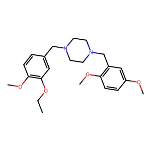 1-[(2,5-dimethoxyphenyl)methyl]-4-[(3-ethoxy-4-methoxyphenyl)methyl]piperazine structure