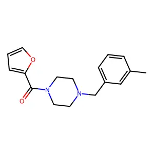 1-(2-furoyl)-4-(3-methylbenzyl)piperazine structure
