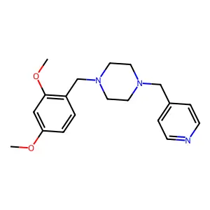 1-[(2,4-dimethoxyphenyl)methyl]-4-(pyridin-4-ylmethyl)piperazine structure