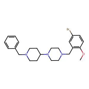 1-(1-benzylpiperidin-4-yl)-4-[(5-bromo-2-methoxyphenyl)methyl]piperazine structure