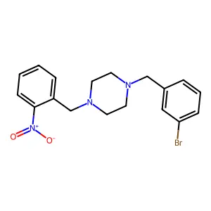 1-(3-bromobenzyl)-4-(2-nitrobenzyl)piperazine structure