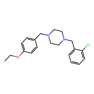 1-(2-chlorobenzyl)-4-(4-ethoxybenzyl)piperazine structure