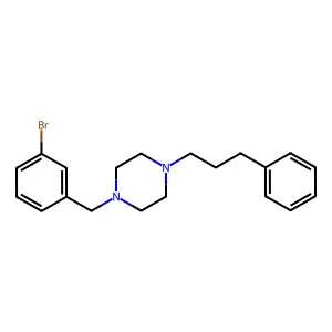 1-[(3-bromophenyl)methyl]-4-(3-phenylpropyl)piperazine structure