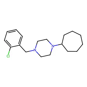1-(2-chlorobenzyl)-4-cycloheptylpiperazine structure