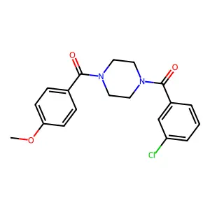 1-(3-chlorobenzoyl)-4-(4-methoxybenzoyl)piperazine structure