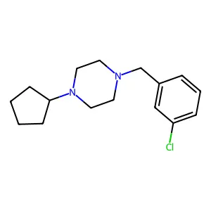 1-(3-chlorobenzyl)-4-cyclopentylpiperazine structure